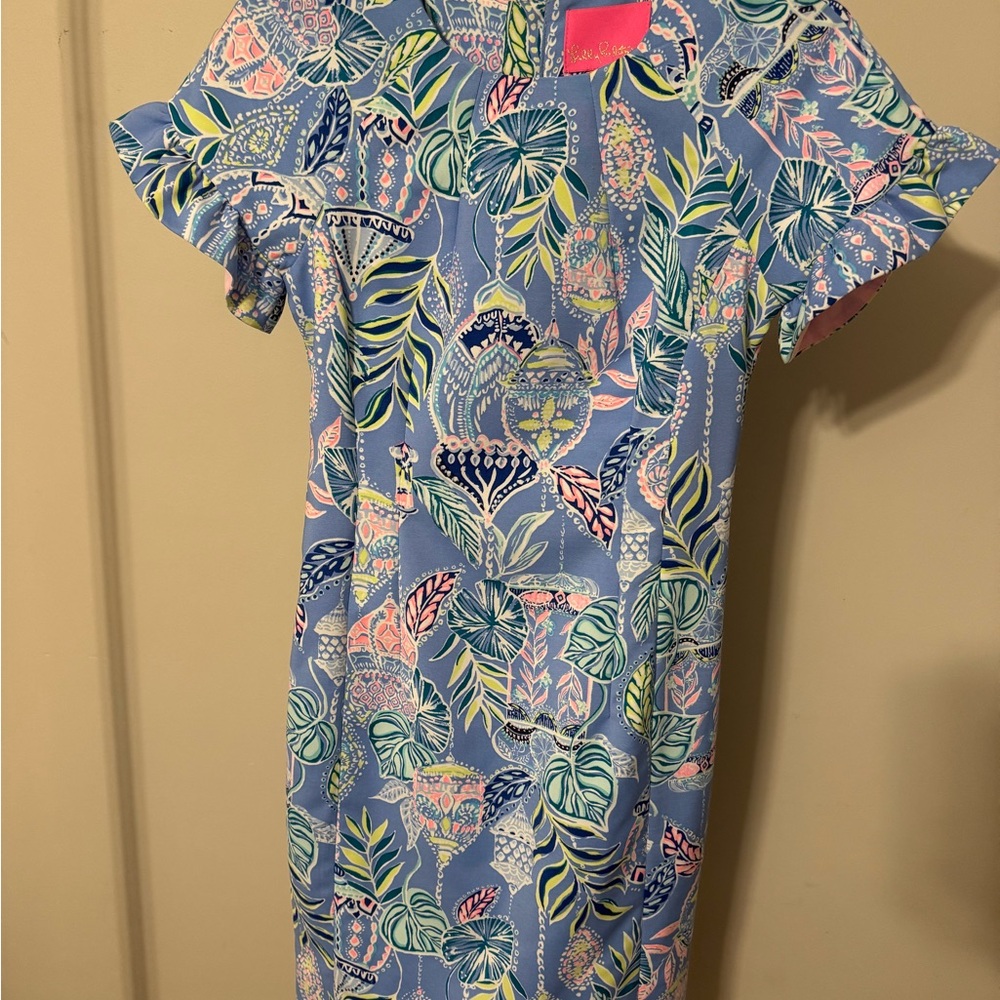 Lilly Pulitzer Blue and Pink Tropical Dress